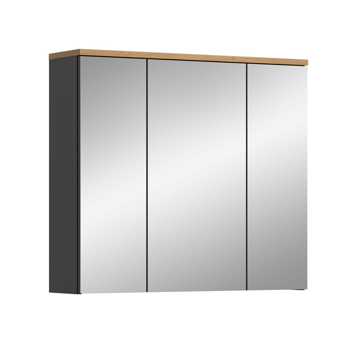 SPIEGELSCHRANK Canu Bad in Basalt grau Nachbildung und Artisan Nachbildung B/H/T: 80x73x21 cm - Grau, Holzwerkstoff (80/73/21cm)