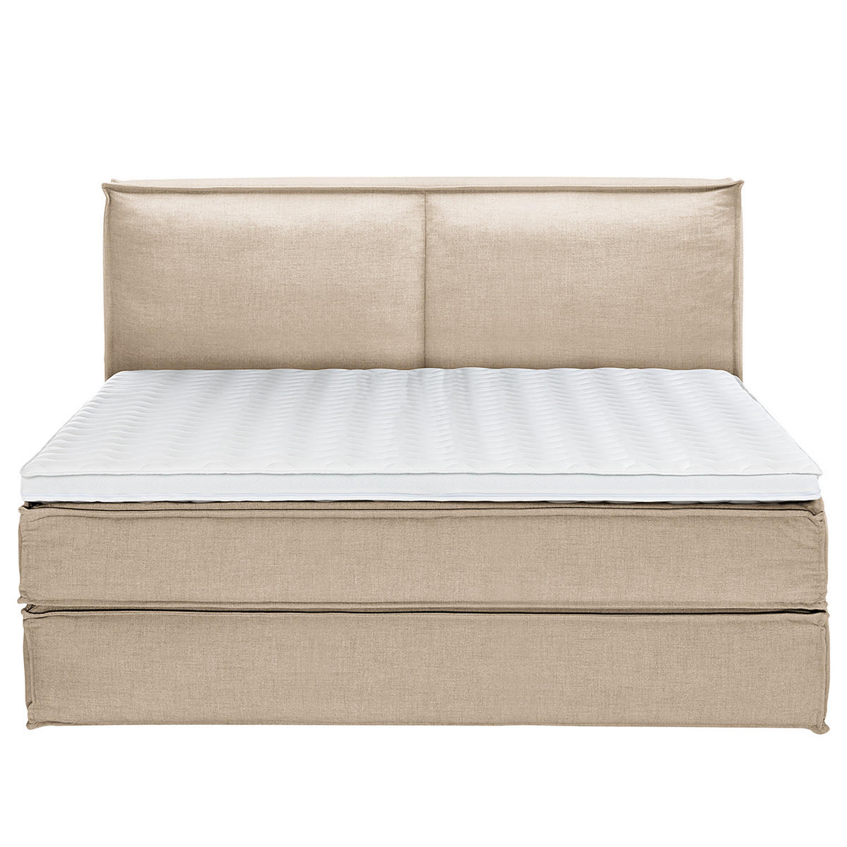 BOXSPRINGBETT mit Kopfteil - Premium - Beige, Textil (200/220cm) - home24