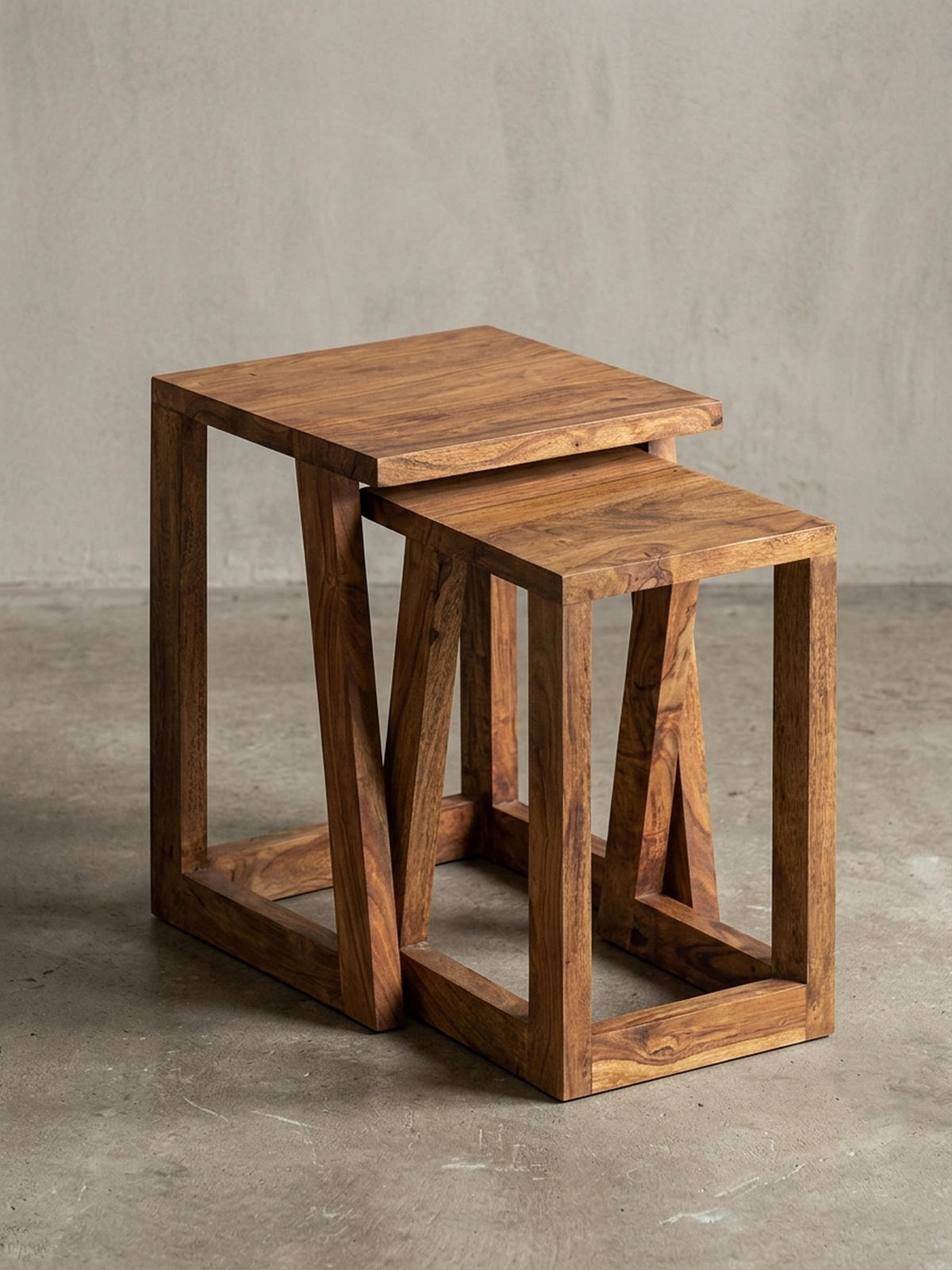 BEISTELLTISCH Set – 2-teilig Massivholz verschiedene Größen - Braun, Holz (36/36/50cm) - KADIMA DESIGN