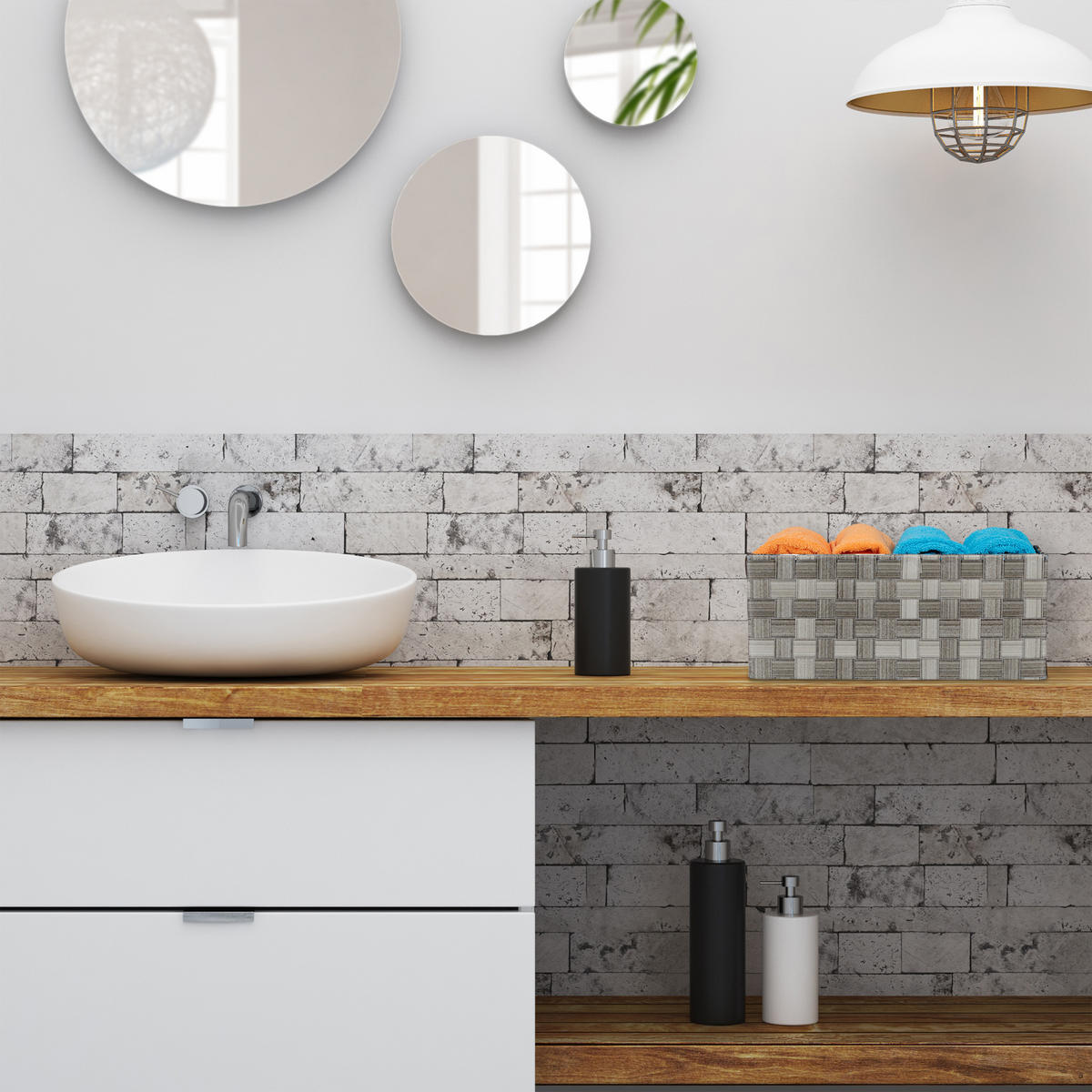 4XAUFBEWAHRUNGSKORB - Grau, Kunststoff/Metall (37/15/26cm) - Relaxdays