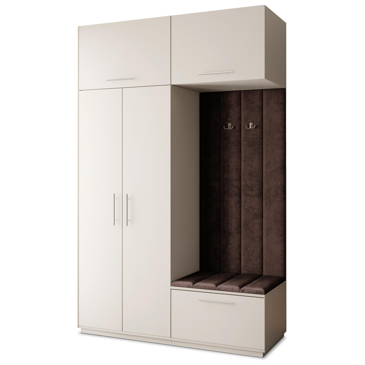 GARDEROBENSCHRANK REMA 150/240/60 cm Modern Garderobe-Set Kaschmir - Kaschmir/Braun, Holzwerkstoff (150/240/60cm) - MASSENO