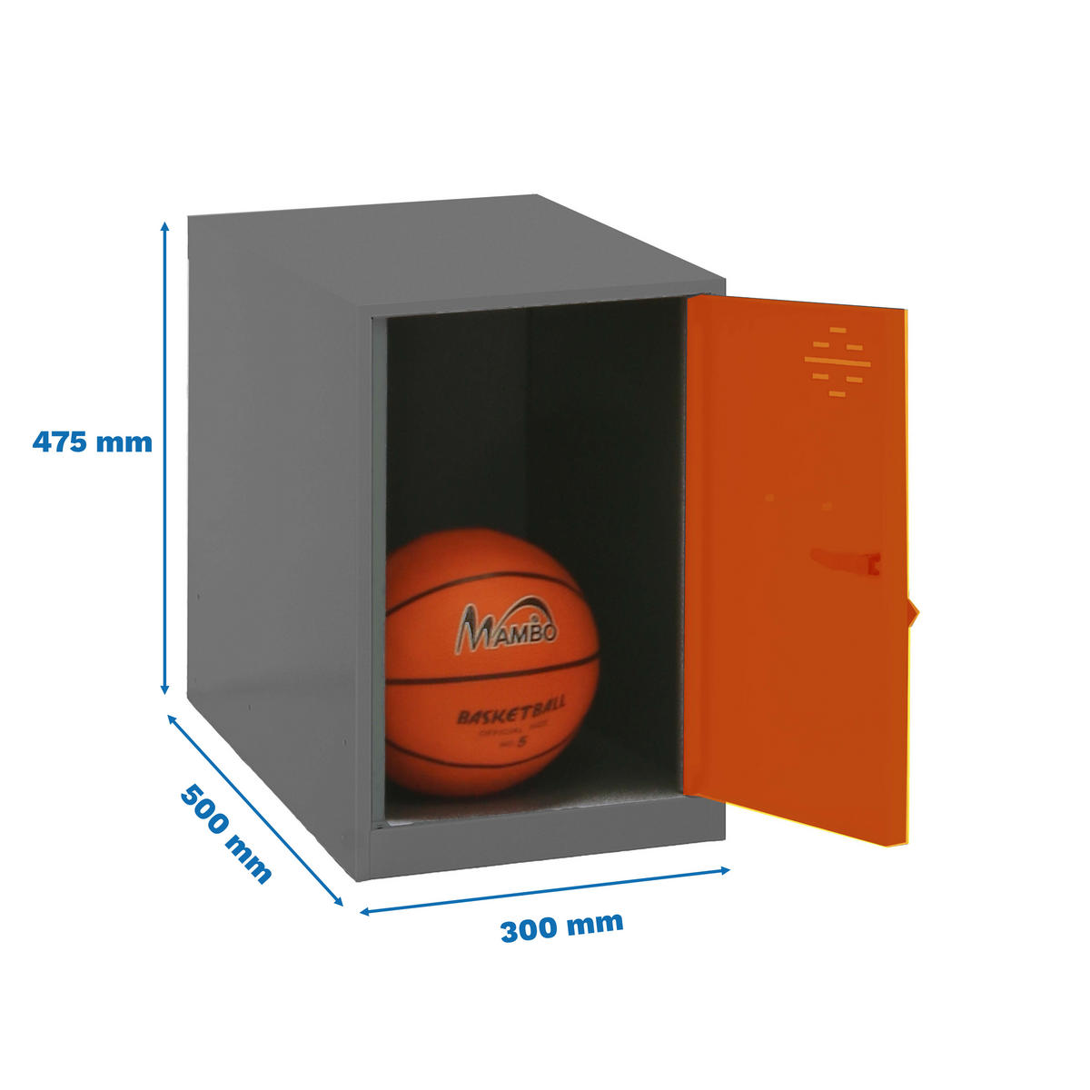 SCHLIESSFACHWÜRFEL Amego HxBxT 47,5x30x50 cm Ohne Standfüße Orange-Anthrazit Spind - Orange, Metall (30/47.5/50cm) - PROREGAL