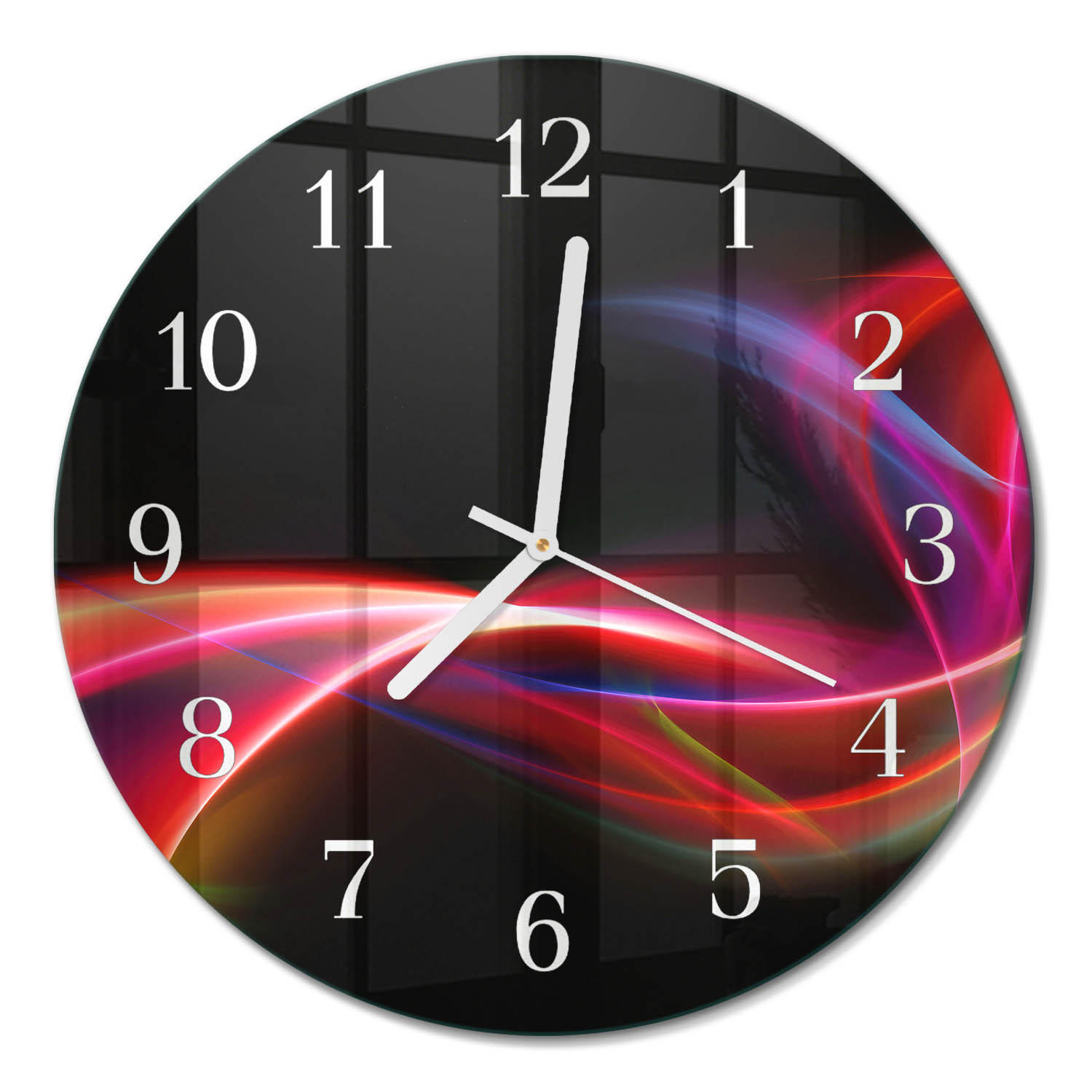 WANDUHR fi30 cm - Abstrakte Linien - Schwarz, Glas (30/30/0.4cm) - TULUP