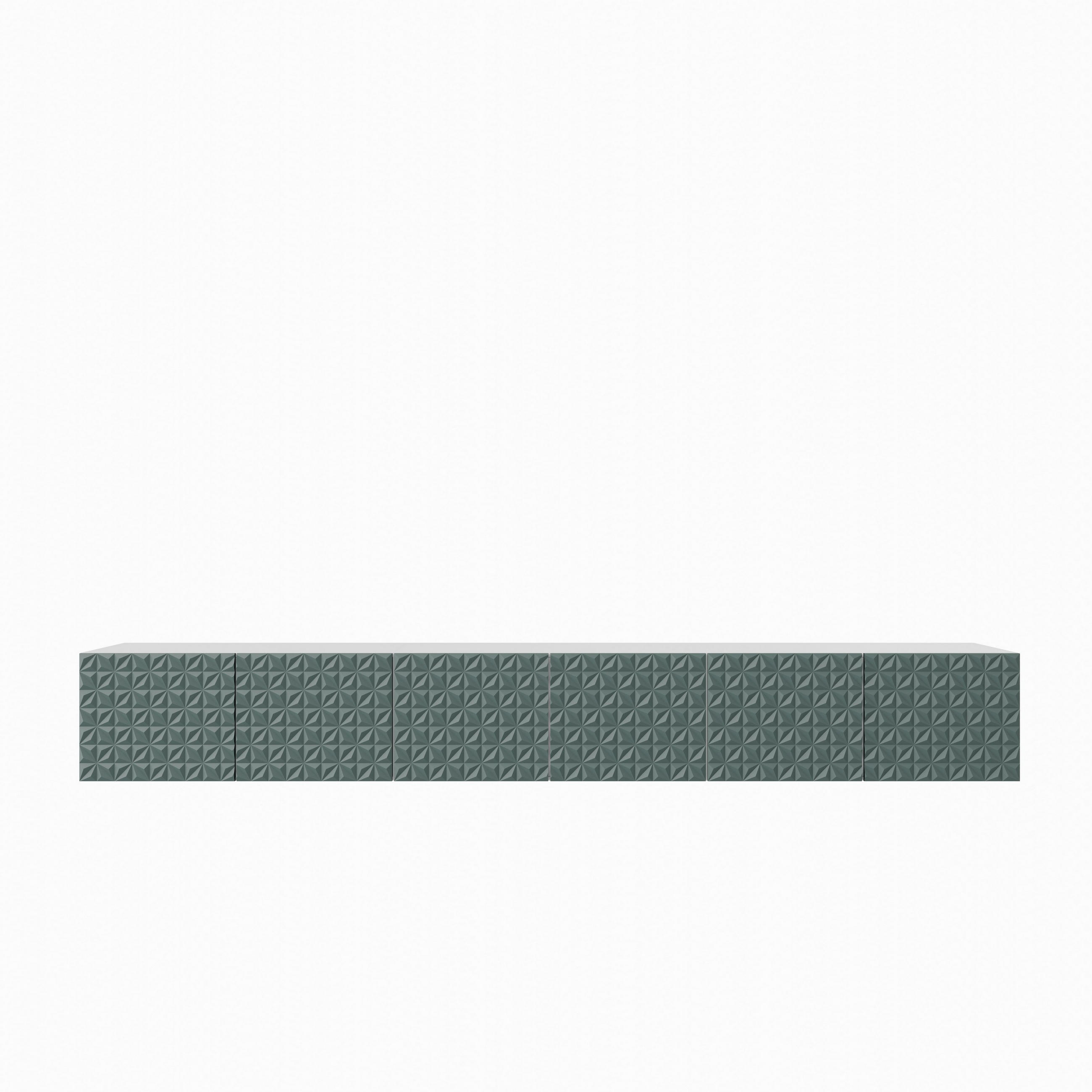 LOWBOARD ROVA 300/41/40 cm, Hängender TV-Schrank Weiß / Grün - Weiß/Grün, Holzwerkstoff (300/41/40cm) - MASSENO