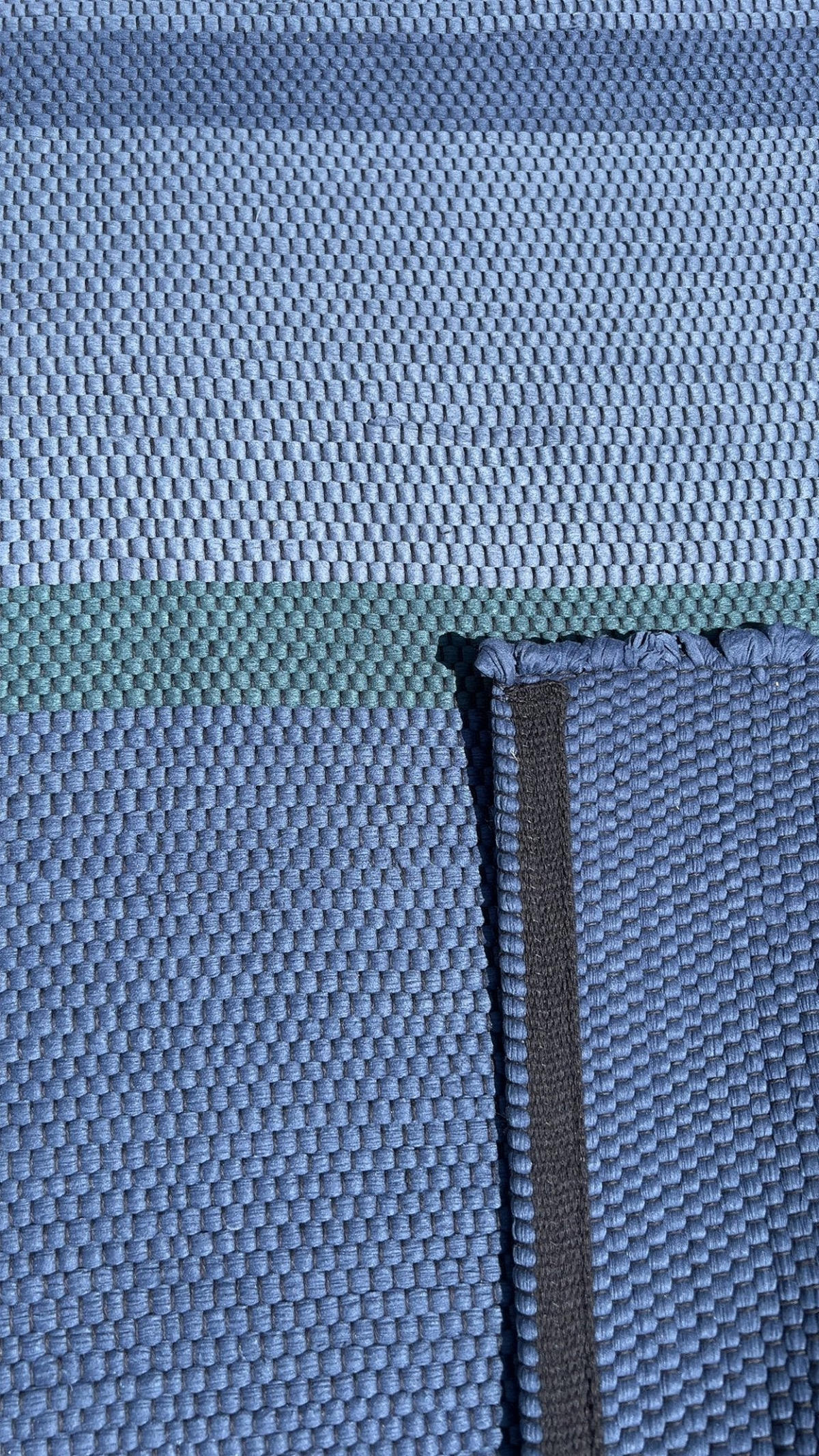 TEPPICH aus recycelten Fasern handgewebt blau - Blau, Naturmaterialien (140/200cm) - AFK Living