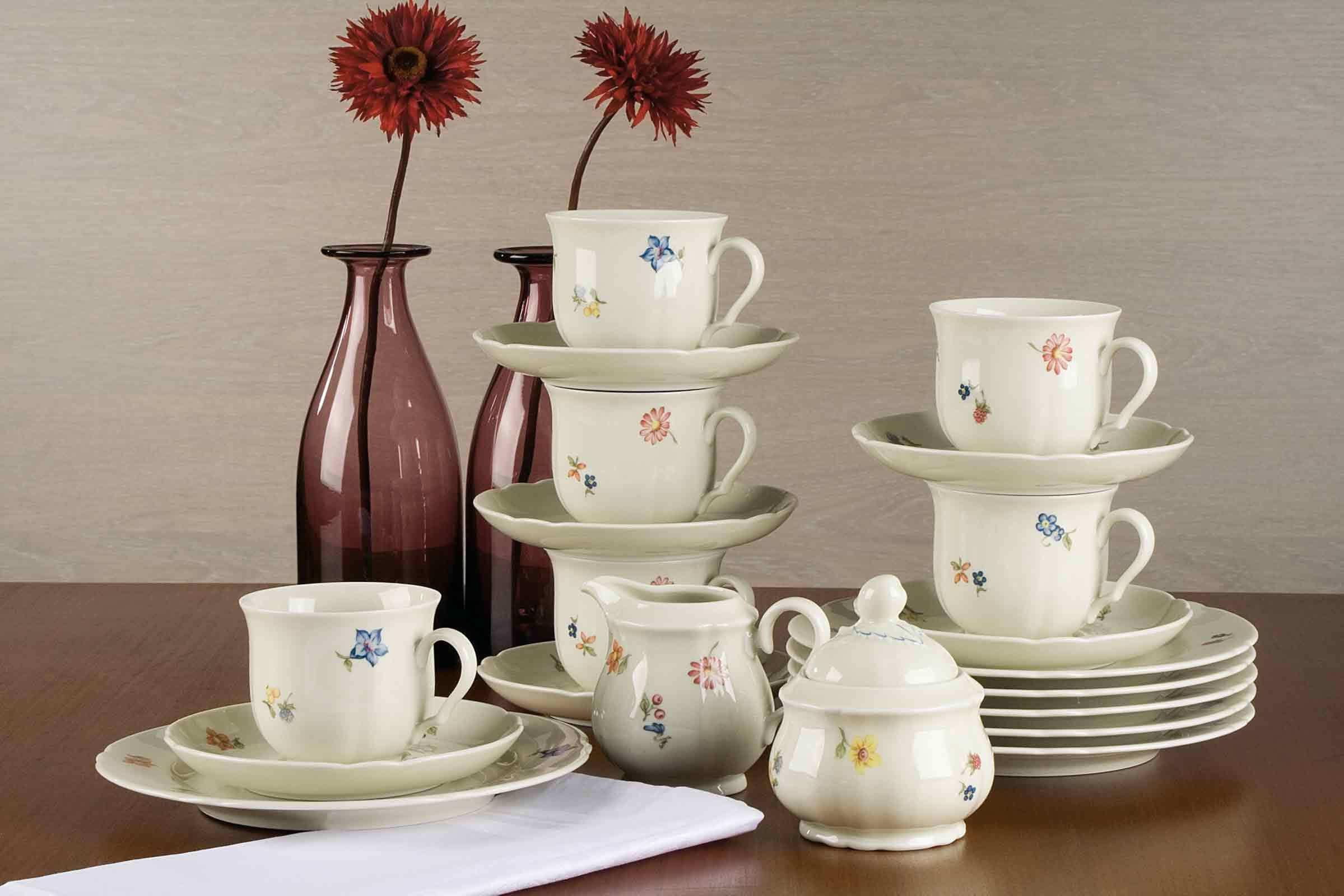 KAFFEESERVICE Marieluise Elfenbein Blütenmeer bunt 20er Set - Multicolor, Keramik (20.6/28.4/20.6cm) - Seltmann Weiden
