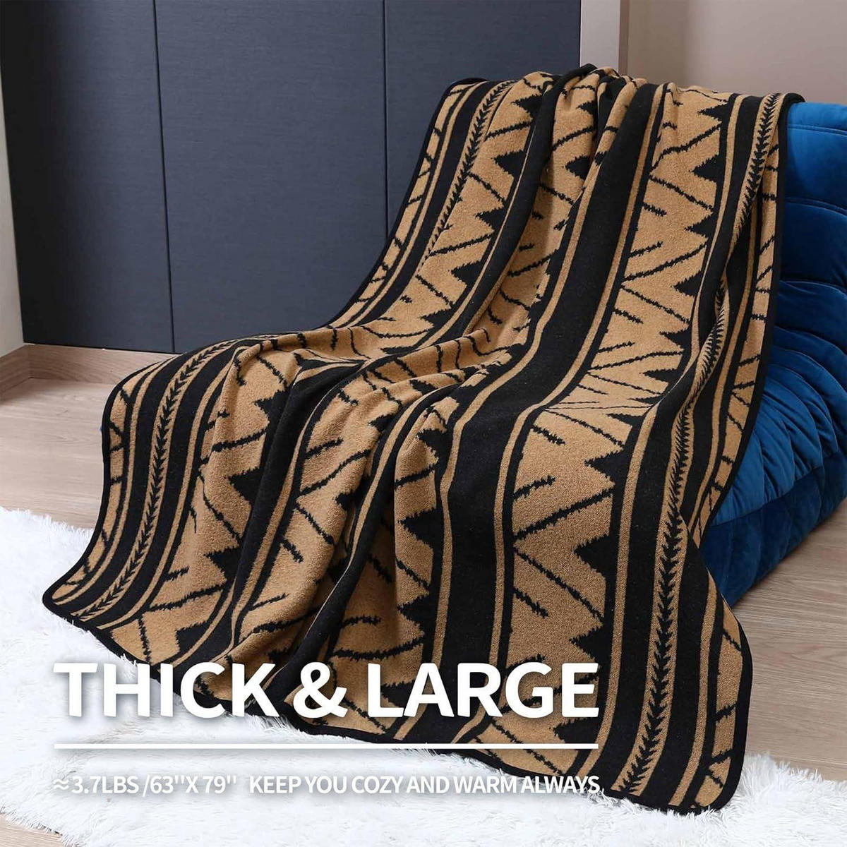 WOLLDECKE 200 x 160 cm Sierra Khaki - Multicolor, Textil (160/200cm)