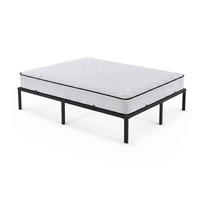 METALLBETT Klappbares mit Matratze 140x190 cm Schwarz - Schwarz, Metall - Akord