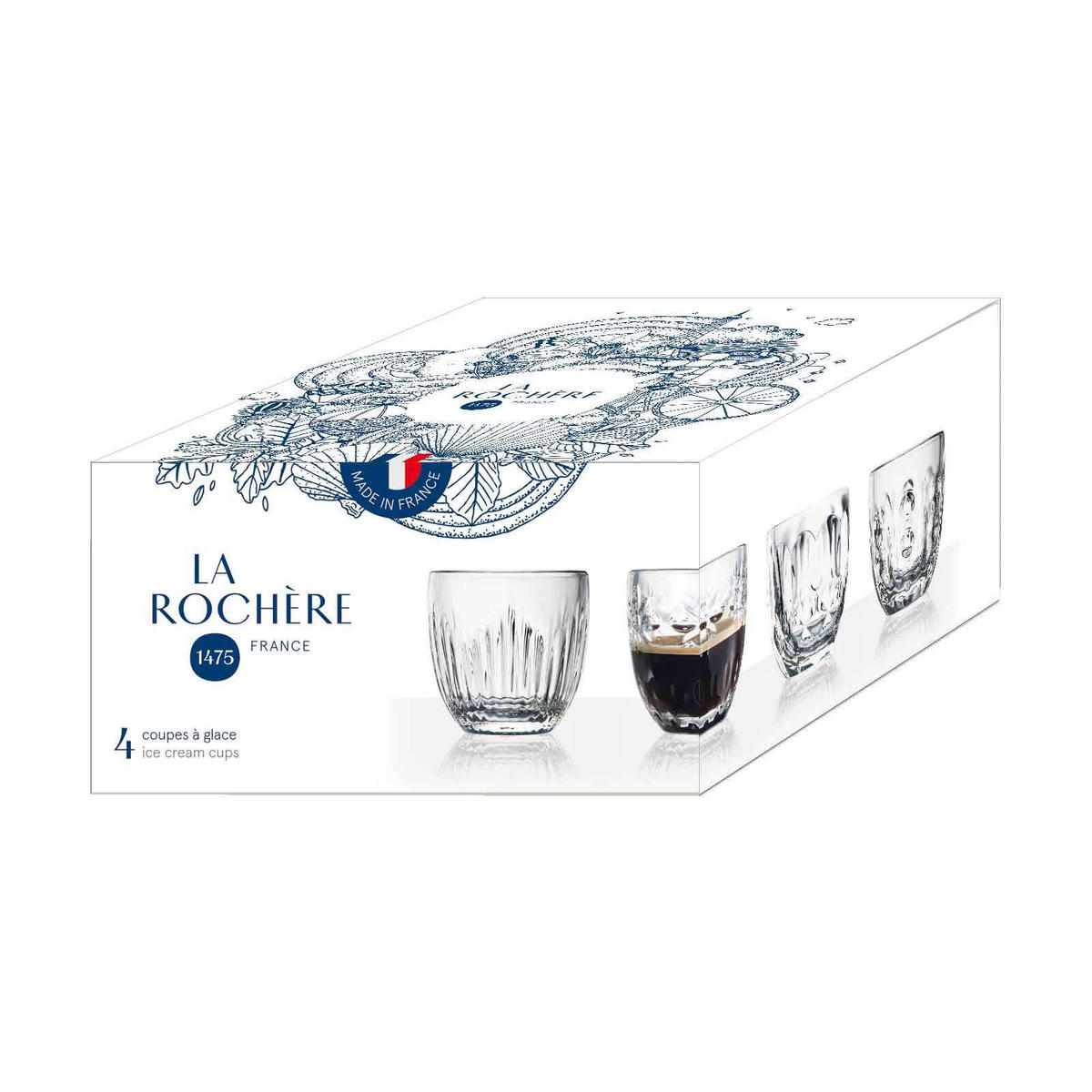 ESPRESSOGLÄSER Facetten transparent 100 ml 4er Set - Transparent, Glas (0.1L) - La Rochère
