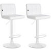 BARHOCKER 2er Set Lederlook weiß - Weiß, Textil/Metall (40/85/40cm) - CLP