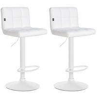 BARHOCKER 2er Set Lederlook weiß - Weiß, Textil/Metall (40/85/40cm) - CLP