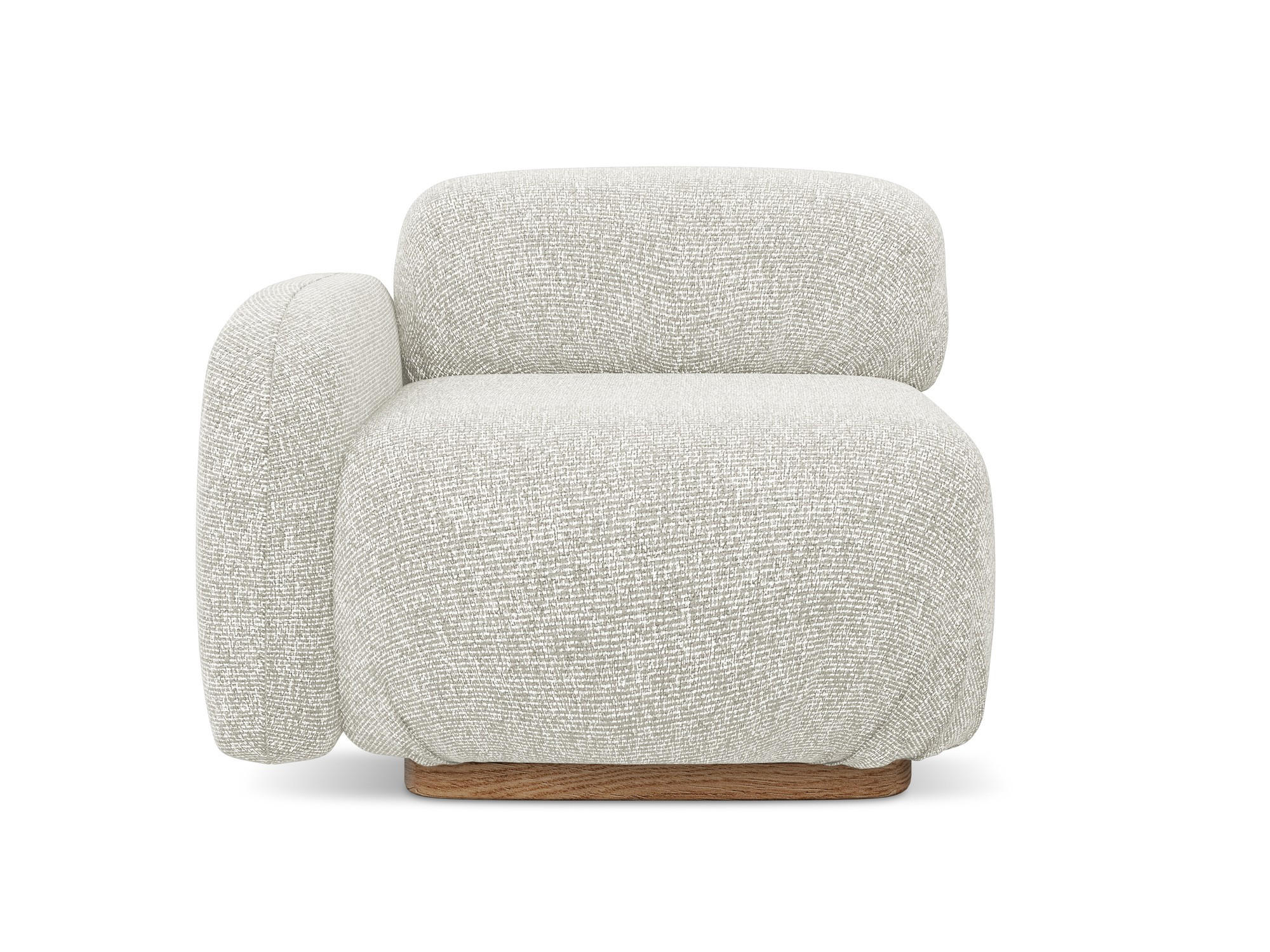 SOFAELEMENT Links Strukturstoff Stoff Beige - Beige/Creme, Holz/Textil (95/73/95cm) - Makamii