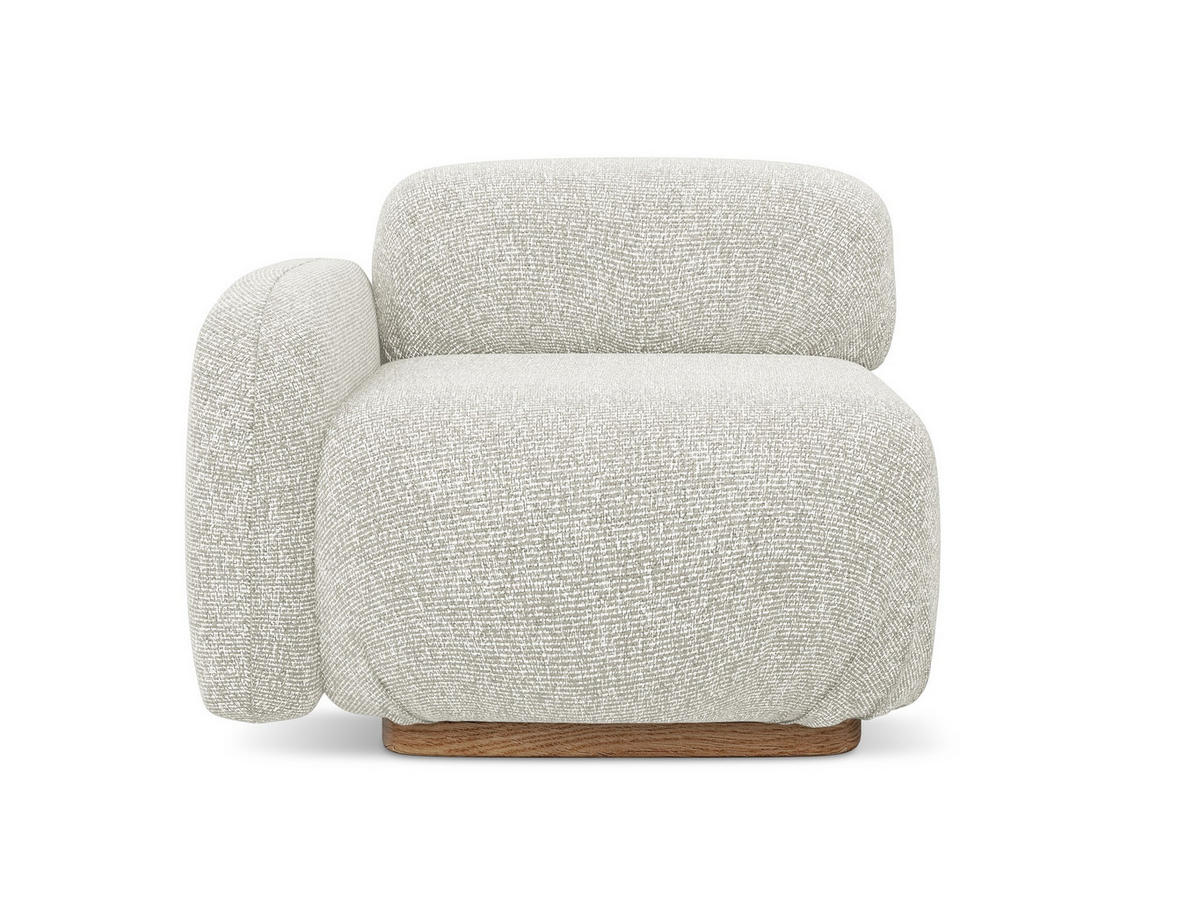 SOFAELEMENT Links Strukturstoff Stoff Beige - Beige/Creme, Holz/Textil (95/73/95cm) - Makamii