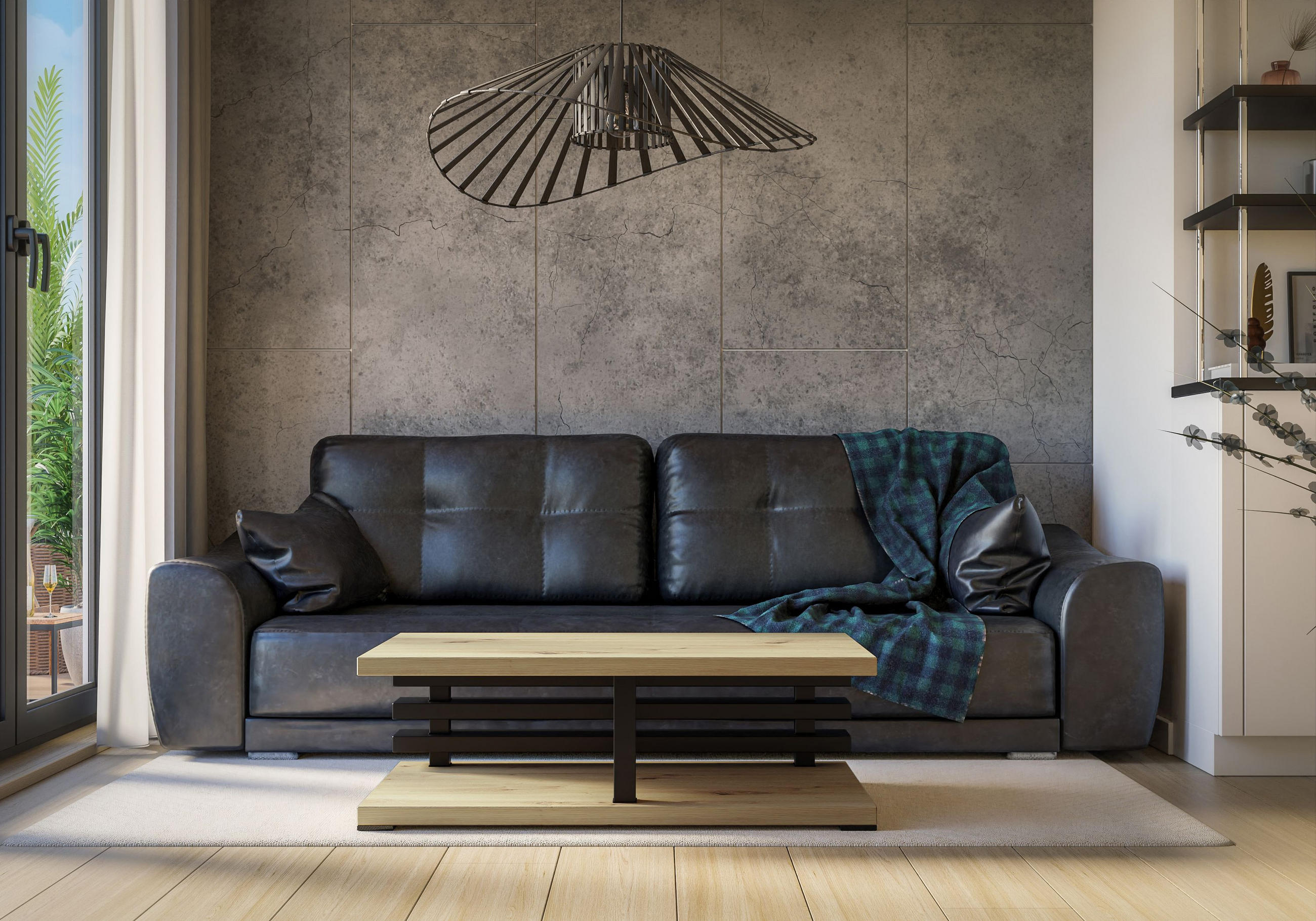 COUCHTISCH rechteckig Eiche Artisan - Schwarz - Eichefarben/Weiß, Holzwerkstoff (60/120/31cm) - designimpex