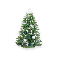 LAALU WEIHNACHTSBAUM geschmückt künstlich mit 215 Ornamenten POLAR BLUE II 500 cm Baum mit Ständer und Weihnachtsschmuck - Blau/Silberfarben, Kunststoff (500cm) - LAALU
