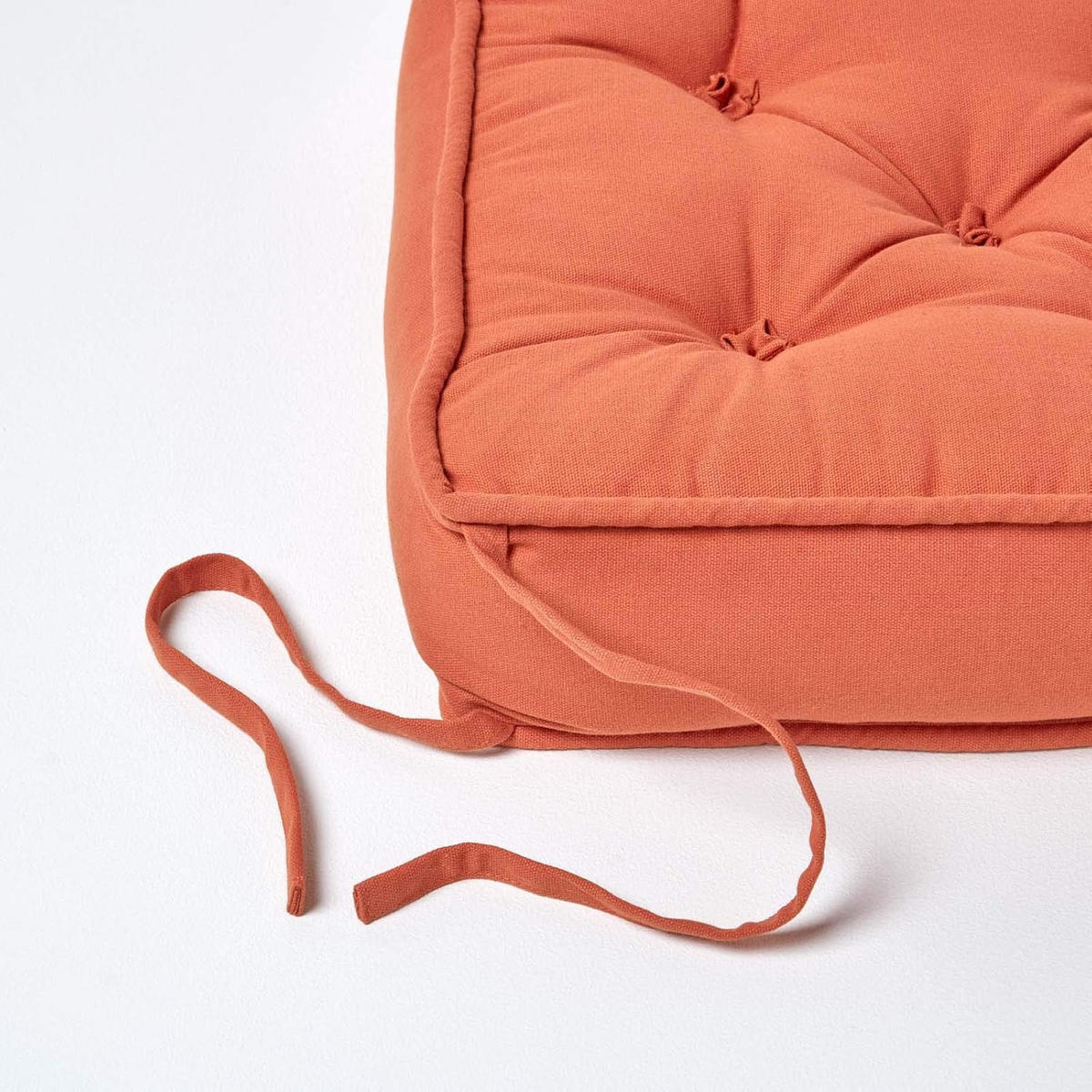 SITZKISSEN terracotta 40/40/10 cm – Stuhlkissen Baumwolle - Orange, Textil (40/40/10cm) - Homescapes