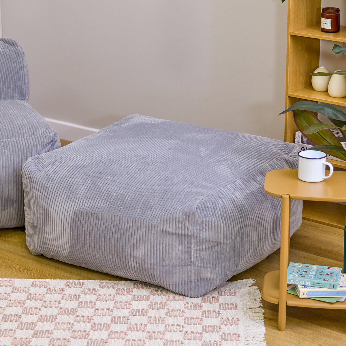 SITZSACK-OTTOMANE ZEN modular Cord - Grau, Textil (95/46/95cm) - icon