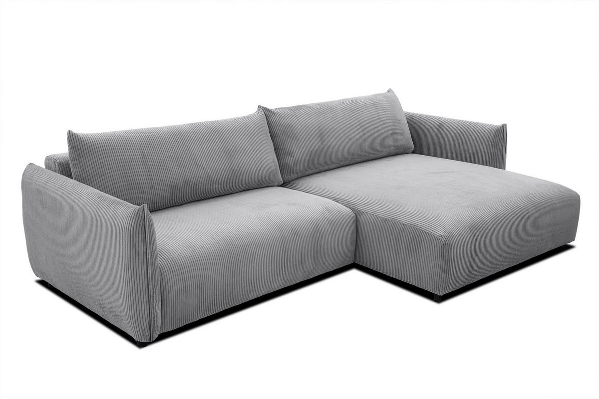 ECKSOFA TAUER 5-Sitzer, hellgrau - Hellgrau/Schwarz, Holzwerkstoff/Kunststoff (292/174cm) - Courtois Laville