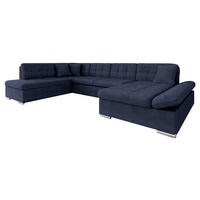 ECKSOFA Bergen, Seite: Rechts - Blau/Silberfarben, Holz/Textil (345/76/205cm) - MIRJAN24