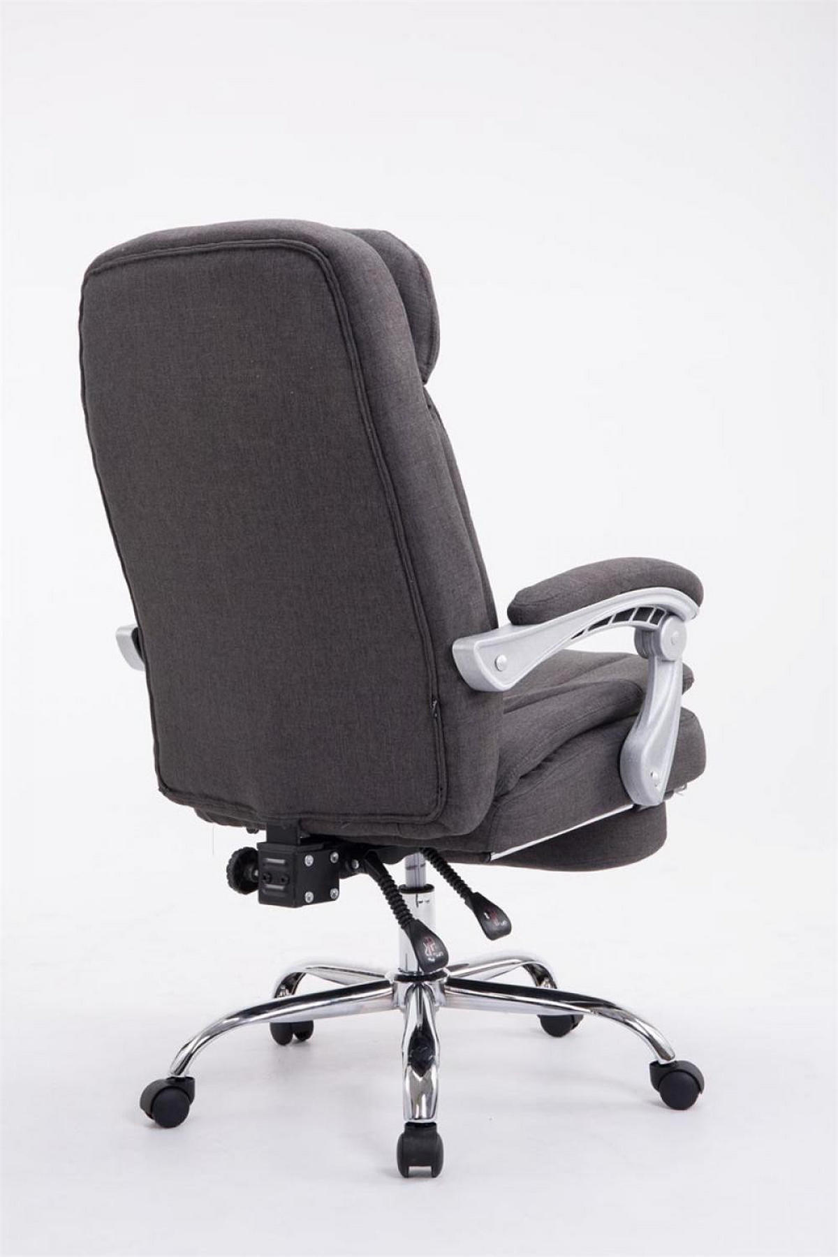 CHEFSESSEL Stoff Dunkelgrau - Chromfarben/Dunkelgrau, Textil/Metall (67/112/67cm) - CLP