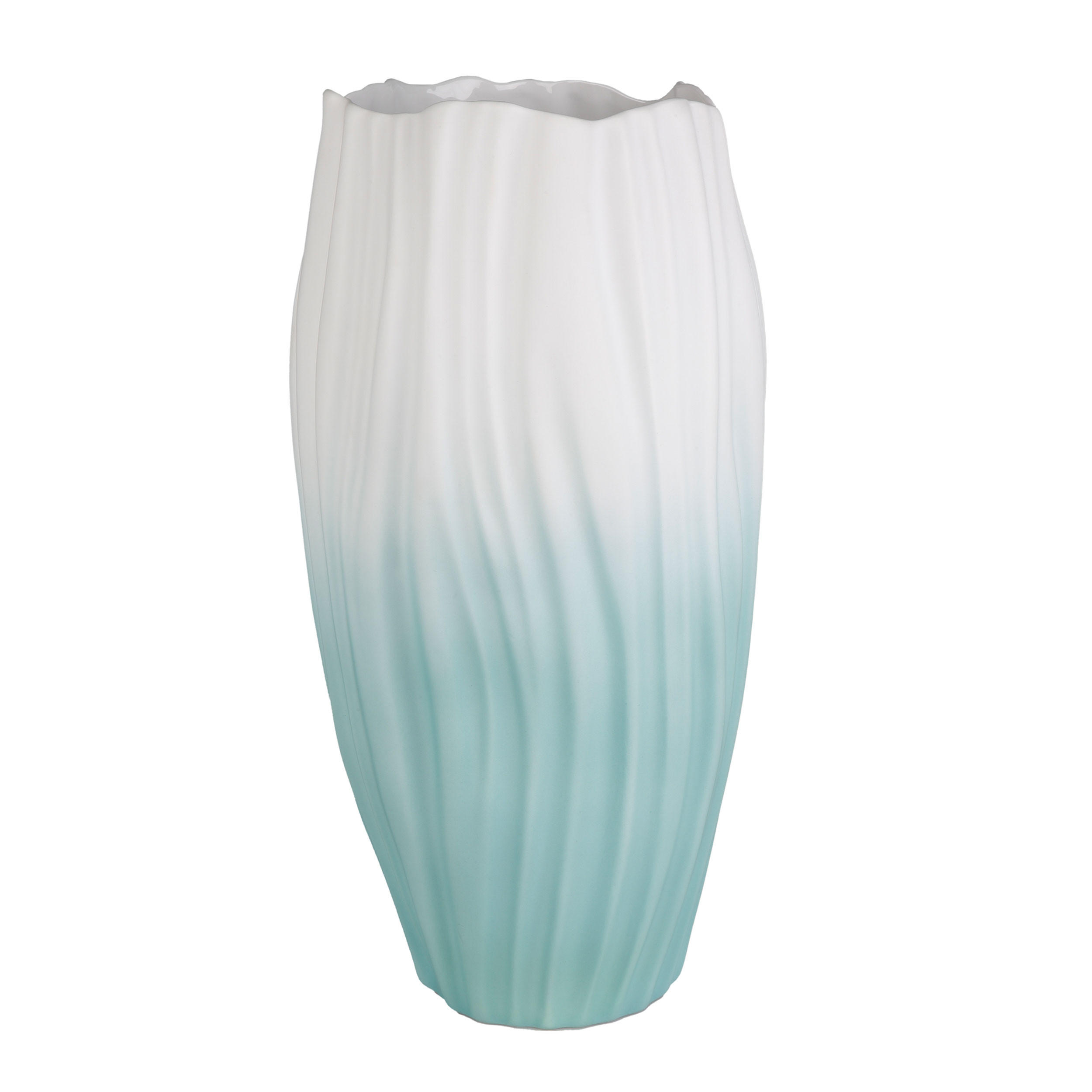 VASE Spirulina, Biskuit-Porzellan, türkis, 40 cm - Grün, Keramik (40cm) - Goebel