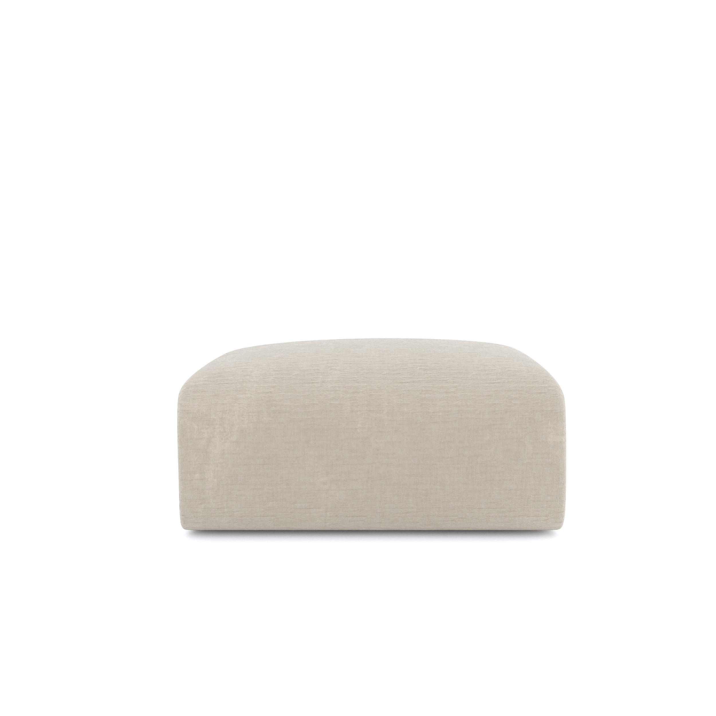 HOCKER Texturierter Samt Beige 75cm - Beige, Textil (75/45/75cm) - Sia Home