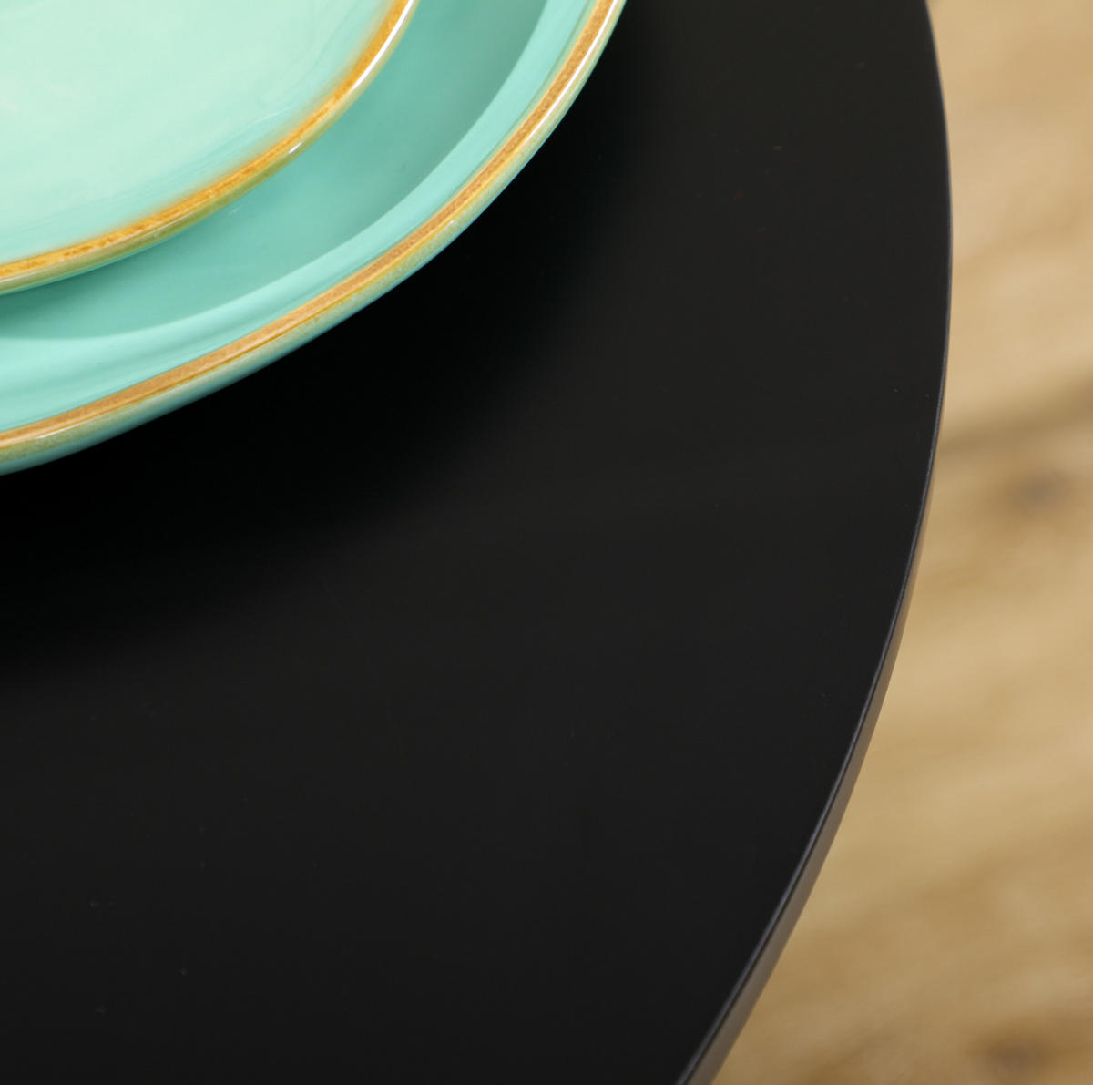 ESSTISCH Ø70/75 cm mit MDF-Tischplatte und Stahlgestell, platzsparend und vielseitig, Schwarz - Schwarz, Metall (70/70/75cm) - Redom