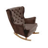 SCHAUKELSESSEL mit gepolstertem Sitz und Armlehnen, 102x81x95 cm, Braun_29815 - Dunkelbraun/Buchefarben, Holz/Textil (81/102/95cm) - DomoHome