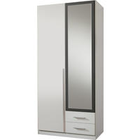 DREHTÜRENSCHRANK Skate in Weiß mit Grafit 91x197x58 cm BxHxT Kleiderschrank - Weiß, Holzwerkstoff (80/200/120cm)