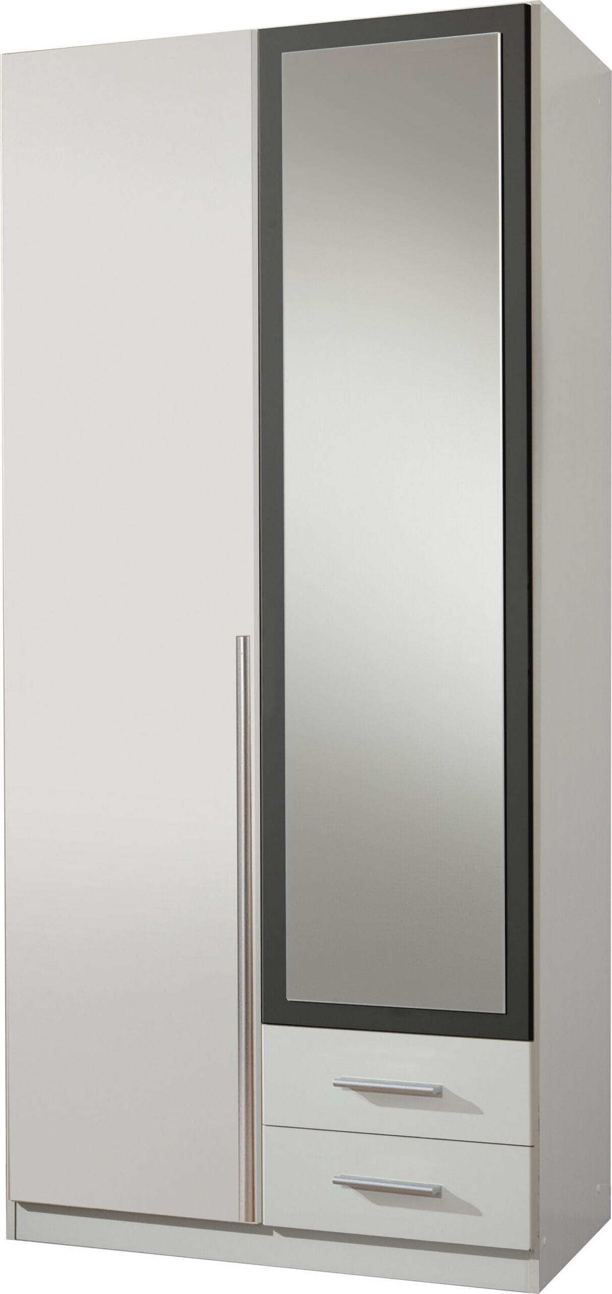 DREHTÜRENSCHRANK Skate in Weiß mit Grafit 91x197x58 cm BxHxT Kleiderschrank - Weiß, Holzwerkstoff (80/200/120cm)