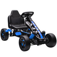 GOKART-TRETAUTO Tretauto mit Handbremse, Automatisches Kupplungssystem, EVA-Räder - Blau, Metall (100/59/60.5cm) - AIYAPLAY