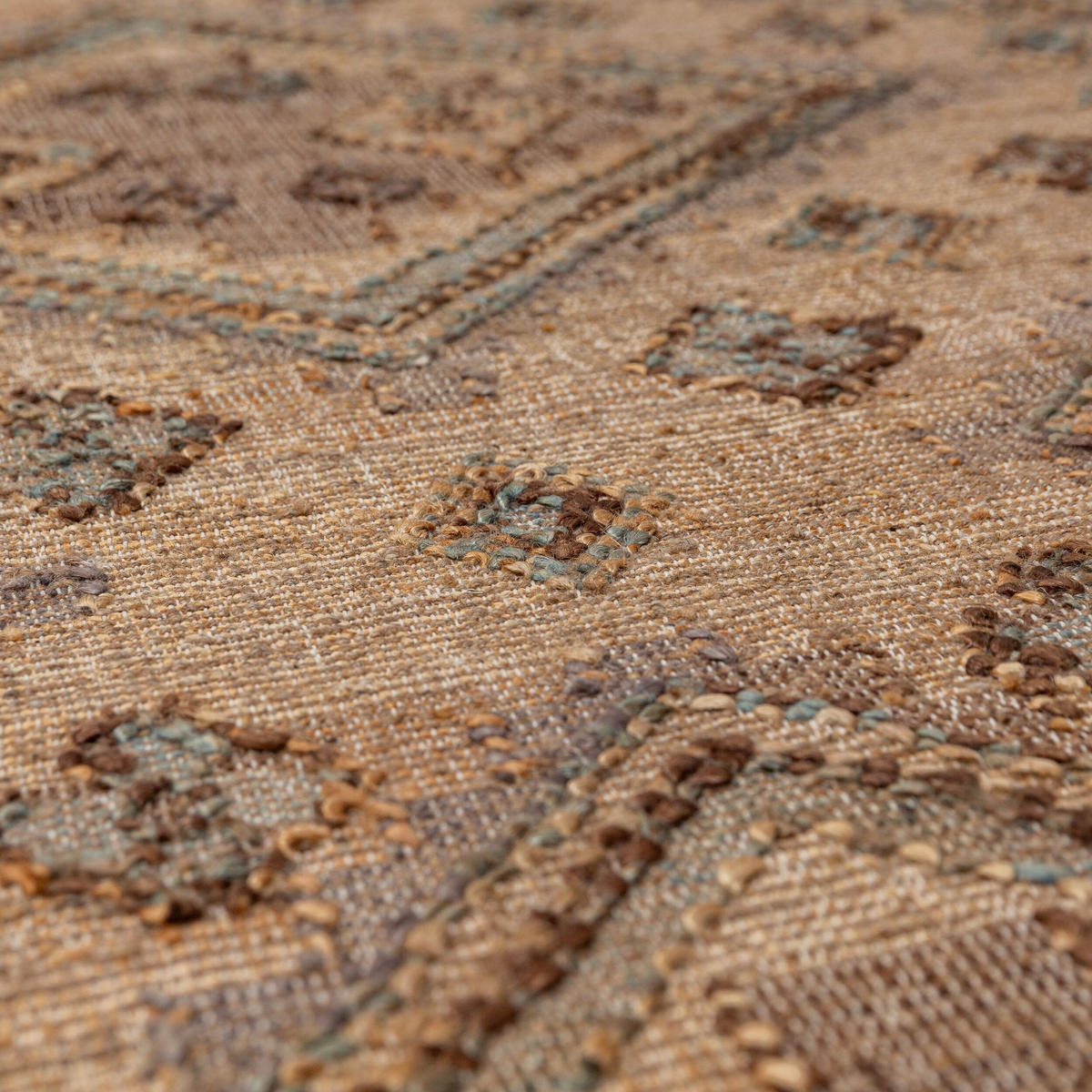 TEPPICH aus Jute handgewebt mit Fransen BERMEO in Natur, im Vintage-Stil, 140 x 200 cm - Beige, Textil (140/200cm) - KADIMA DESIGN