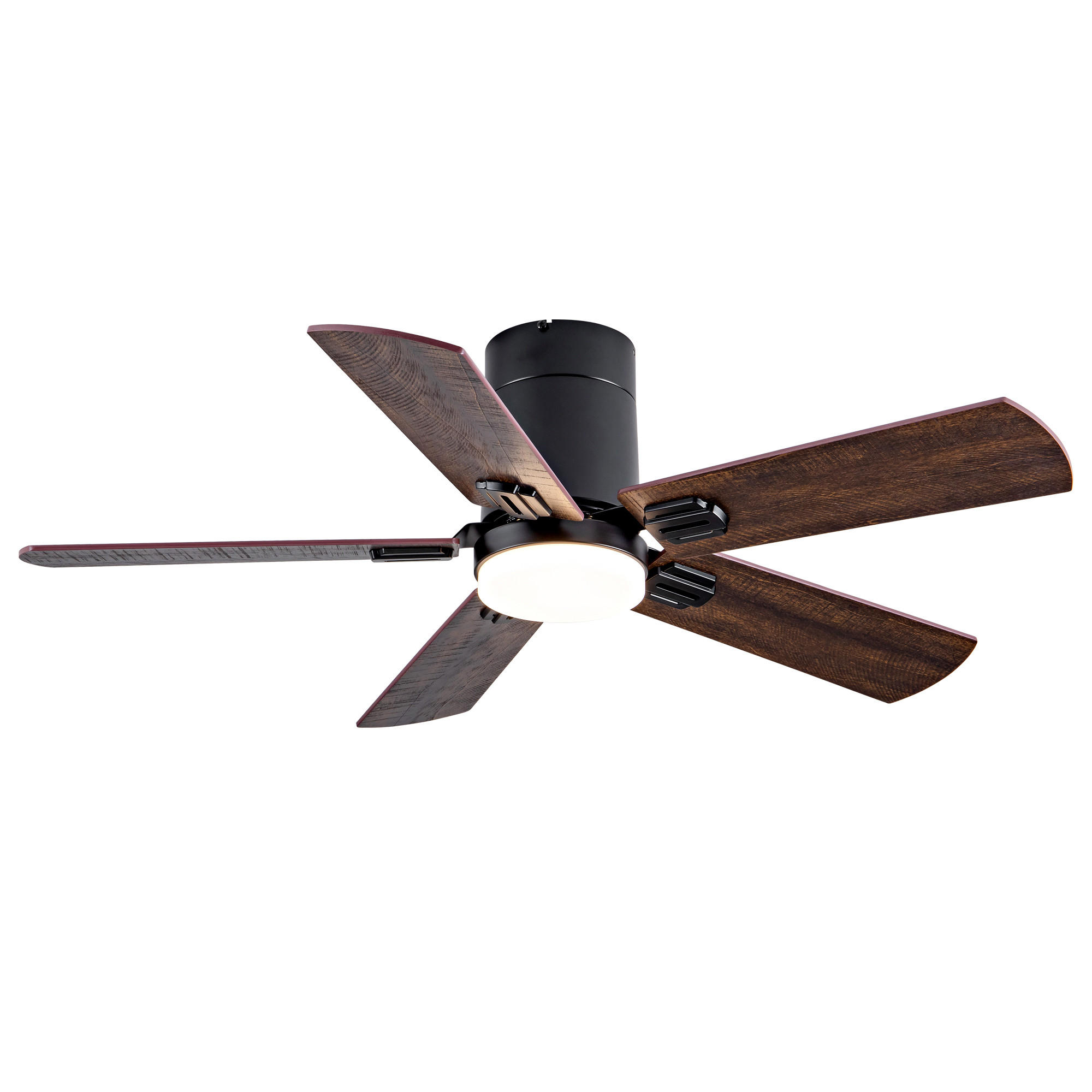 DECKENVENTILATOR DE-16222 42 Zoll flach mit LED & Fernbedienung Schwarz - Walnussfarben, Holz/Metall (107/107/25cm) - ComfortXL