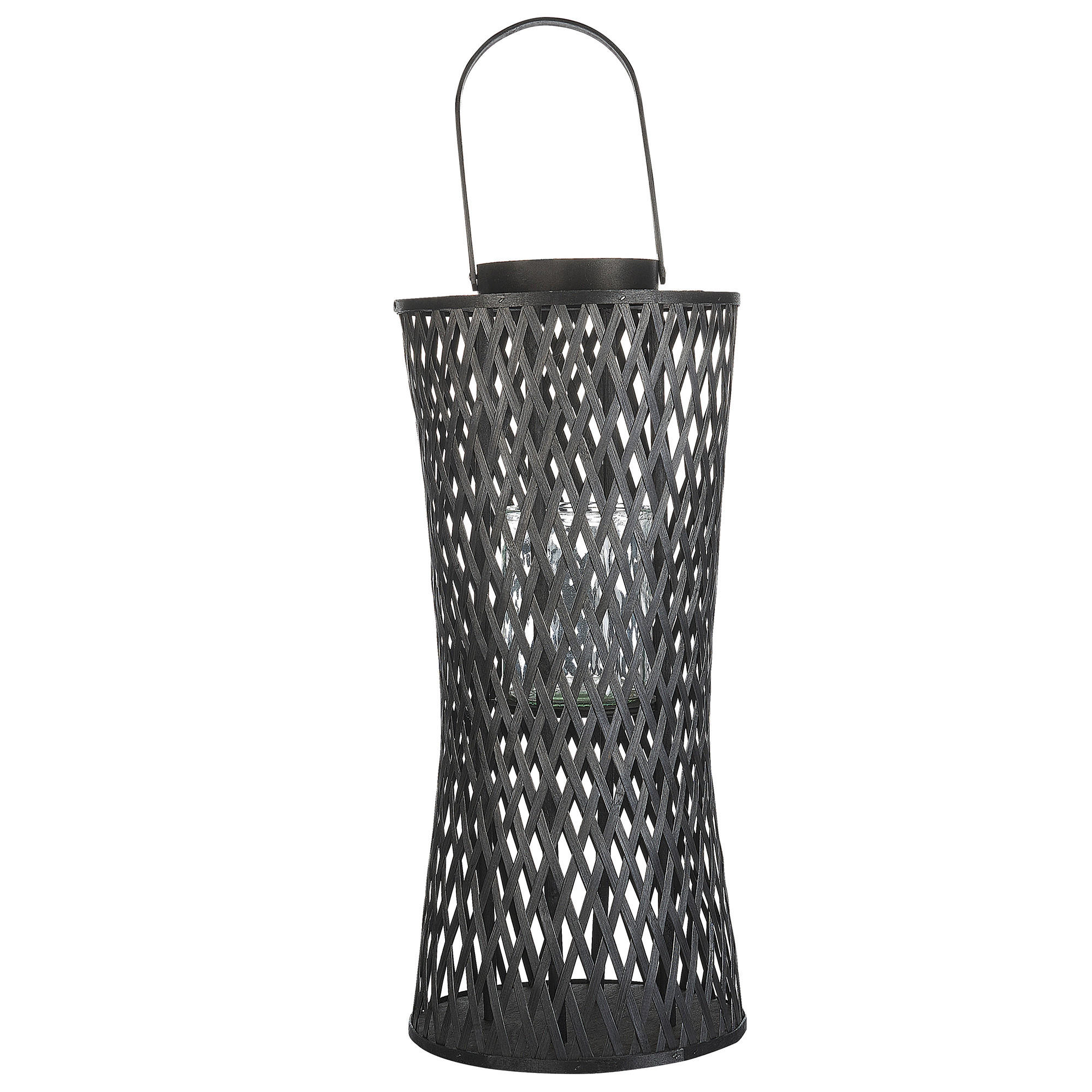 LATERNE Schwarz Mactan - Schwarz, Holz (26/58/14cm) - Beliani