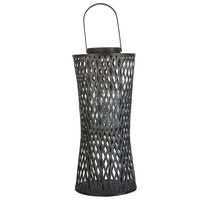LATERNE Schwarz Mactan - Schwarz, Holz (26/58/14cm) - Beliani
