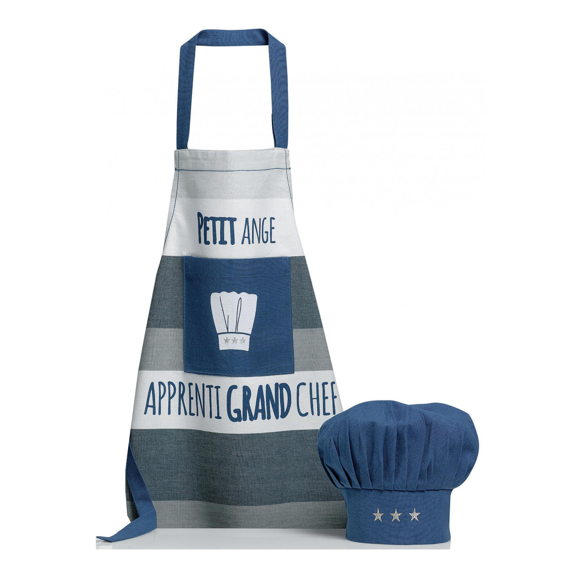 KÜCHENSCHÜRZE UND KOCHMÜTZE Petit Ange indigoblau 52 x 63 cm - Dunkelblau, Textil (52/63cm) - Winkler