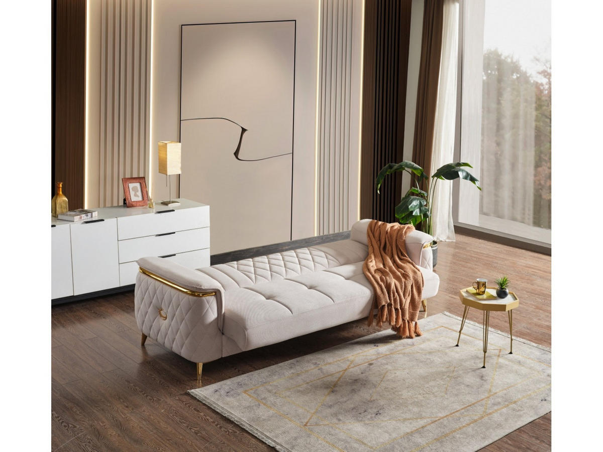SITZGARNITUR Pasadena, Beige Stellvariante 3+1+1 - Beige, Holzwerkstoff/Kunststoff (240/90/98cm)