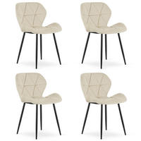 STUHL Beige 46x53 cm MANGO Samtbezug 4 Stück - Beige, Kunststoff (46/49/53cm)