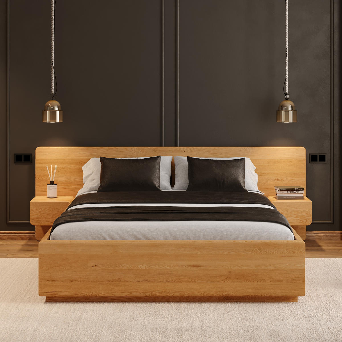 MASSIVHOLZBETT Wide aus Eiche mit Bettkasten 140x200 cm - Eichefarben/Naturfarben, Holz (140/200cm) - Danzz