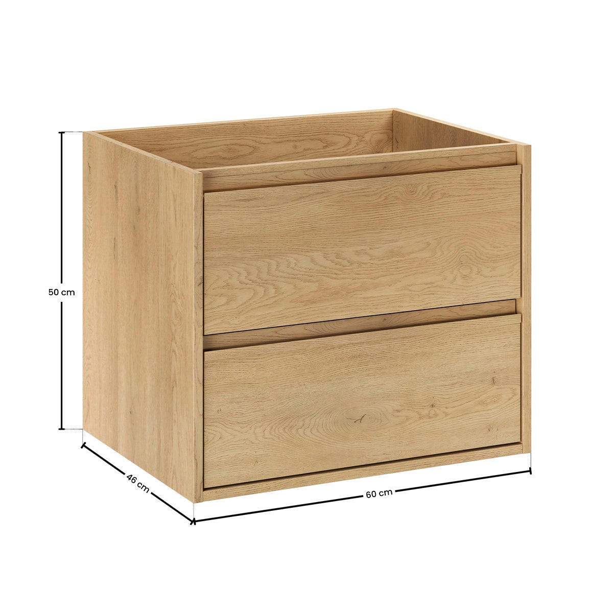 WASCHTISCHUNTERSCHRANK 60cm Edmé Holz - Braun, Holzwerkstoff (60/50/46cm) - Petits-meubles