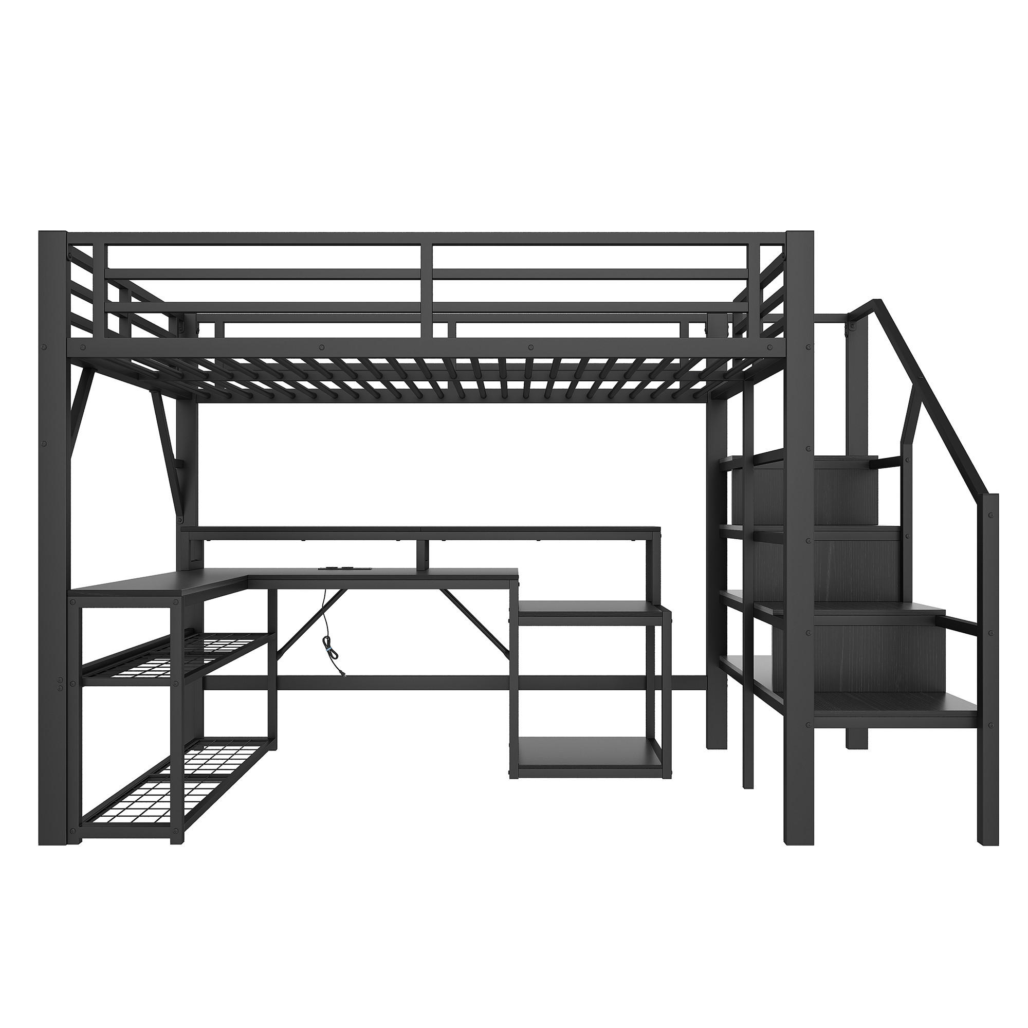 Sonnenh Hochbett Schwarz 140x200 cm