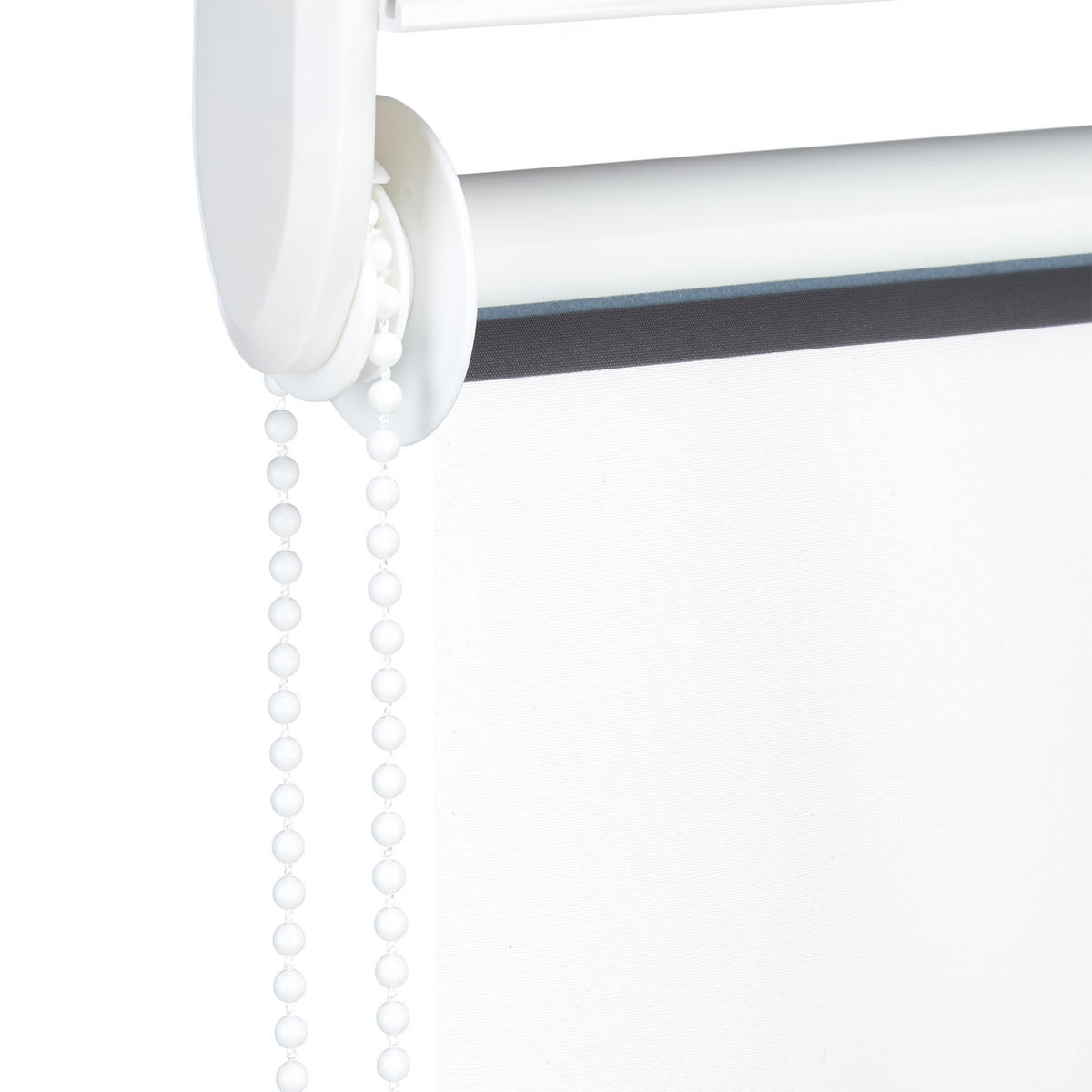 DUSCHROLLO - Weiß, Kunststoff/Metall (160/5cm) - Relaxdays