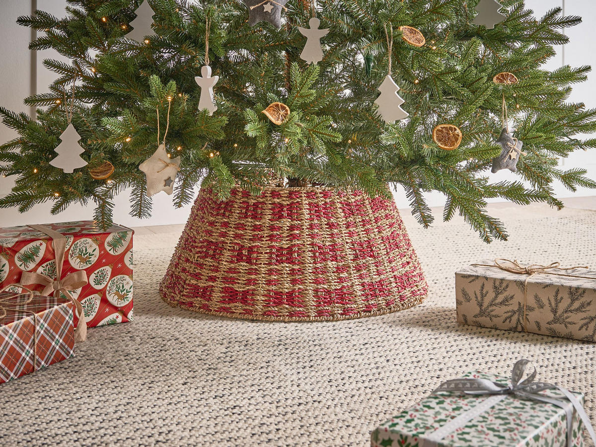 WEIHNACHTSBAUMKRAGEN 28 cm Naturfarben Neige - Naturfarben, Naturmaterialen (28cm) - Beliani