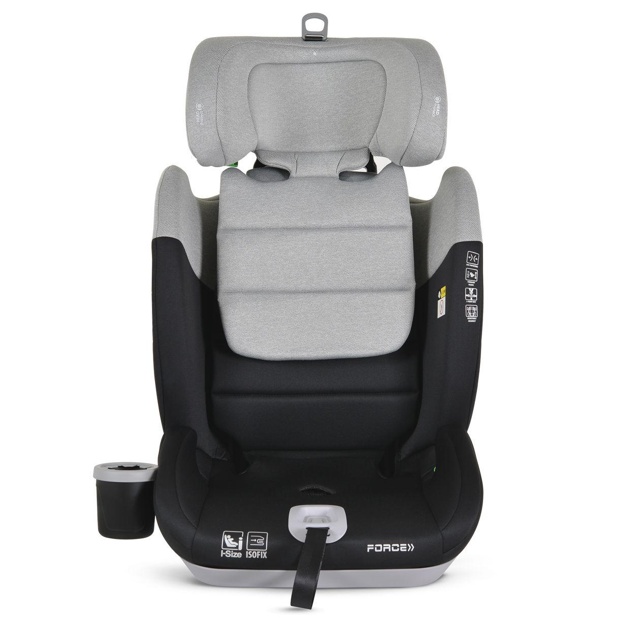 KINDERSITZ Force i-Size (76-150cm) grau Isofix, Getränkehalter, Top Tether - Grau, Kunststoff (44/57/46cm) - Cangaroo
