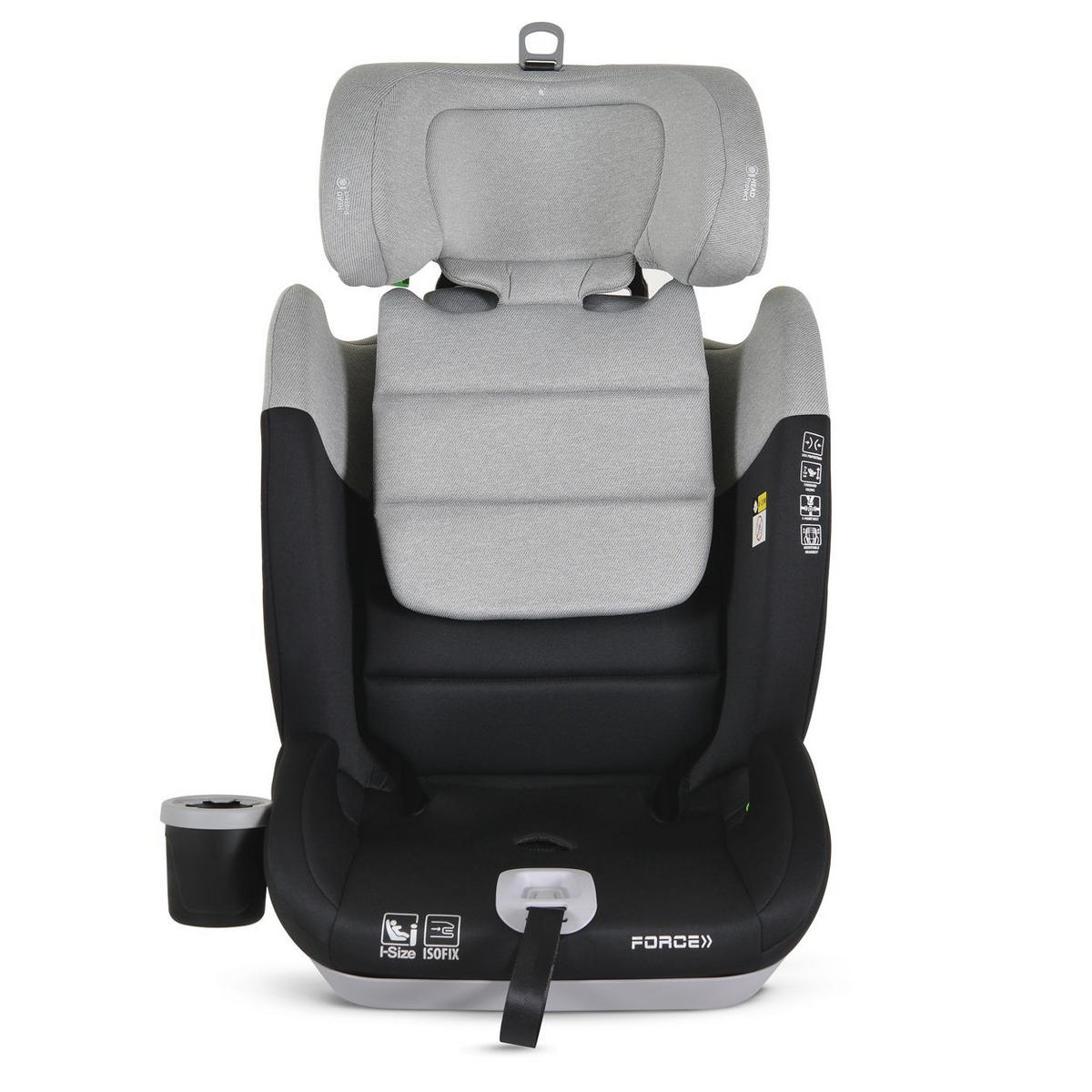 KINDERSITZ Force i-Size (76-150cm) grau Isofix, Getränkehalter, Top Tether - Grau, Kunststoff (44/57/46cm) - Cangaroo