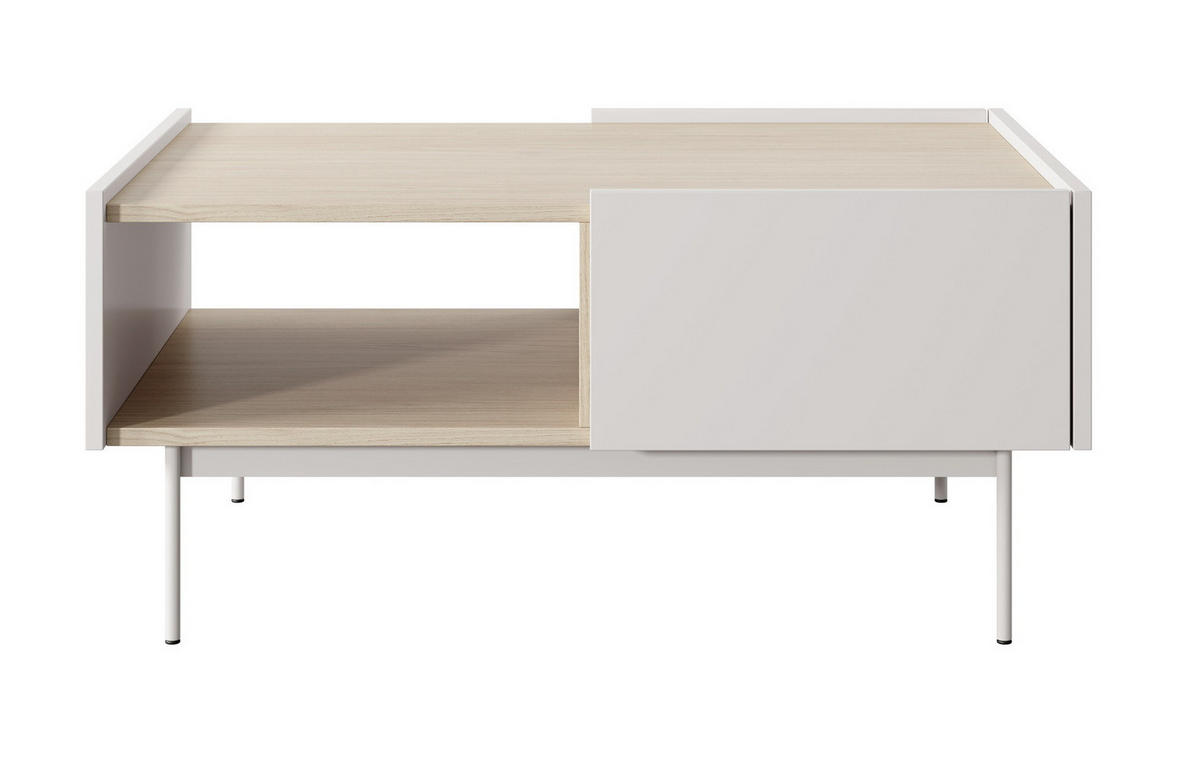 COUCHTISCH 97 cm Laris mit Schubladen - Beinen, Beige - Kaschmir, Holz (65/97/45cm) - Emporius