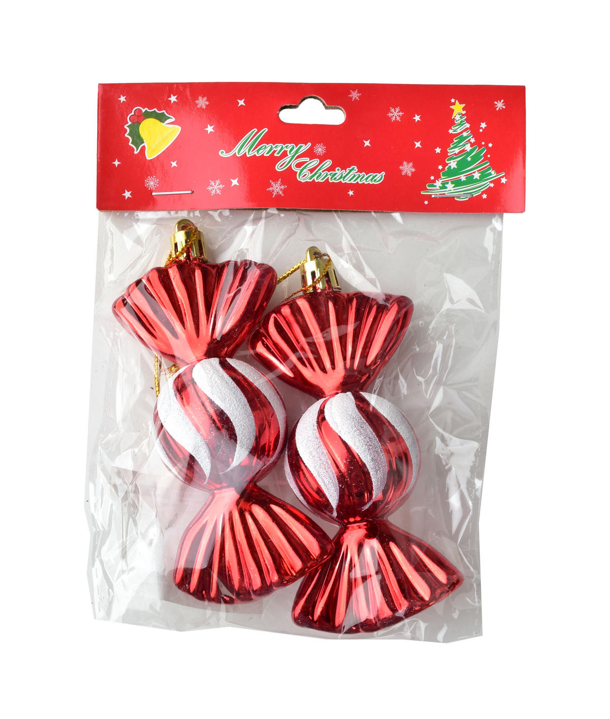 CHRISTBAUMANHÄNGER Santa Lila 2er Set Rot 4x4x11 cm Kunststoff - Rot, Kunststoff (4/11/4cm) - Mondex
