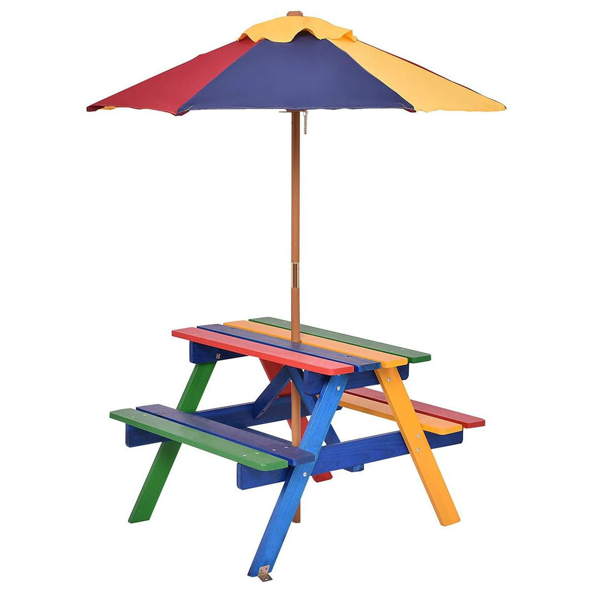 TRÄDGÅRDSMÖBLER Set med färger - Multicolor, Trä - COSTWAY