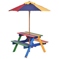 TRÄDGÅRDSMÖBLER Set med färger - Multicolor, Trä - COSTWAY