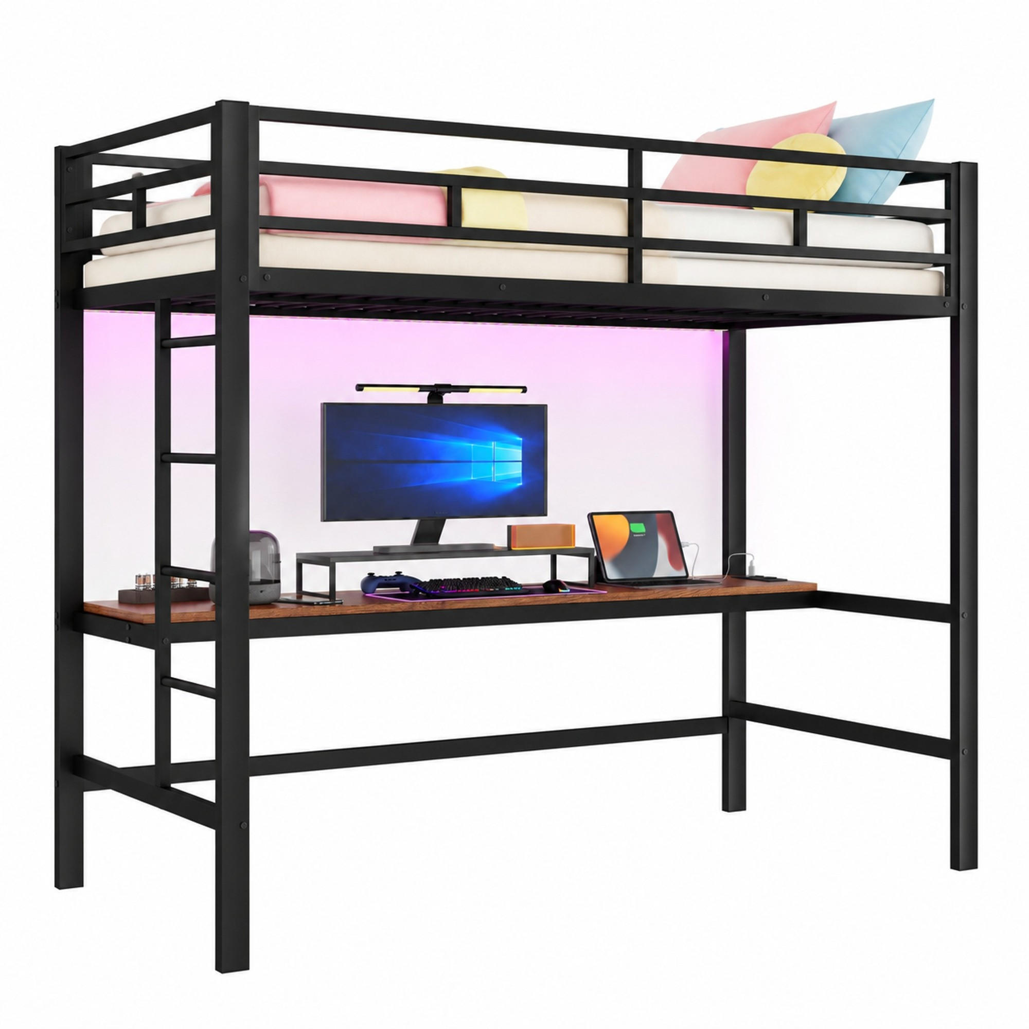 Evryae Hochbett Schwarz 90x200 cm